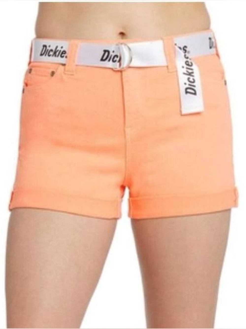 🌺 DICKIES high waist stretch shorts Sz 7 or 28” waist NWT peach apricot